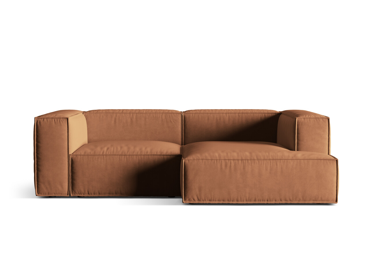 Coltar modular dreapta 3 locuri, Nuria-88, Micadoni Home, 252x147x72 cm, catifea, miere Colțare